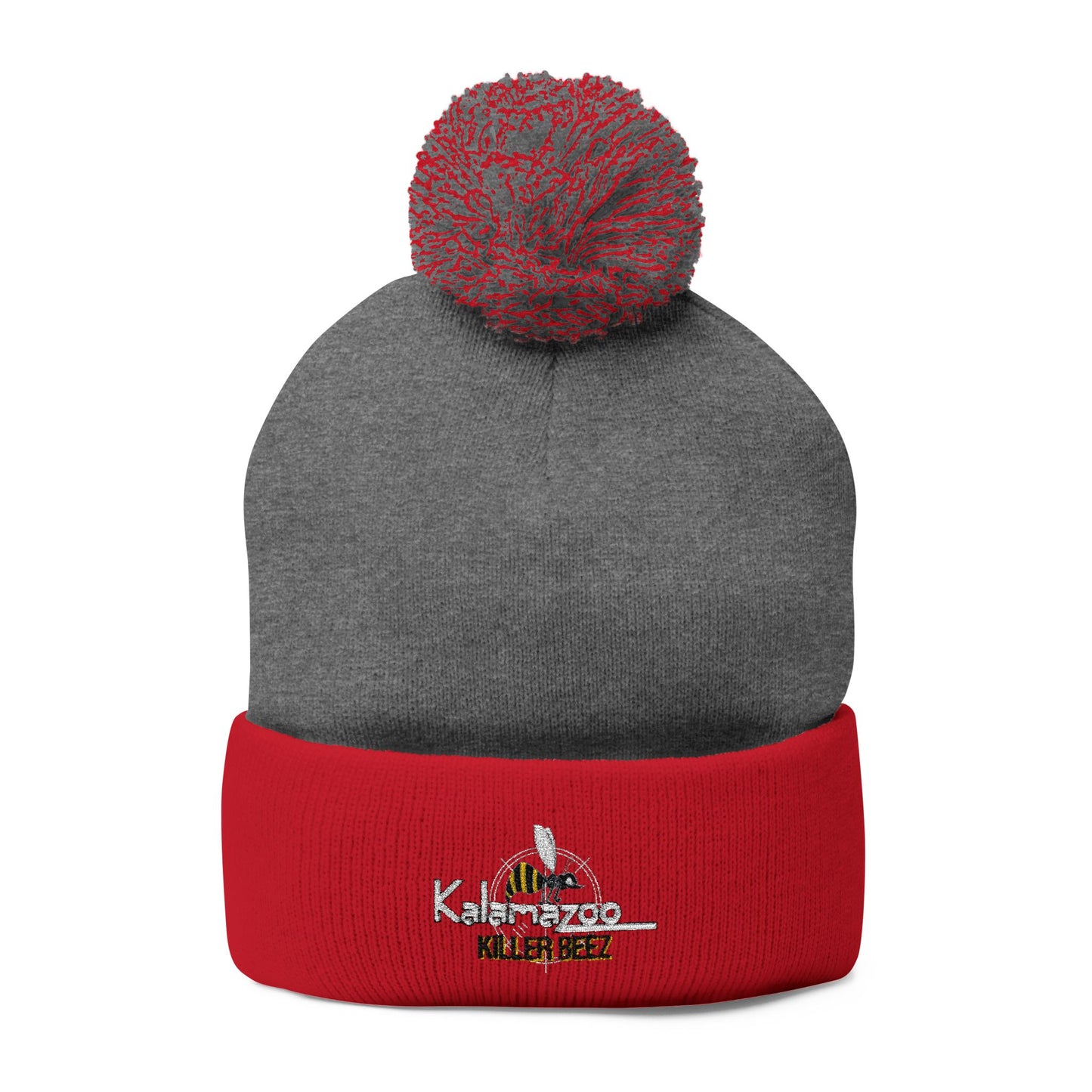 Killer Beez Embroidered Pom-Pom Knit Cap