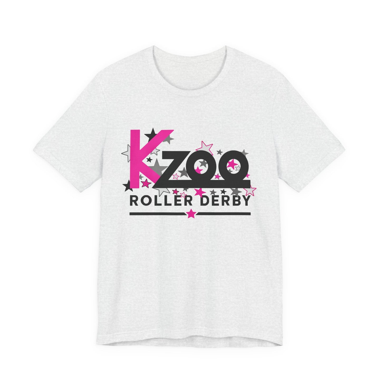 KZoo Roller Derby T-Shirt — Pink & Black Star Logo Tee