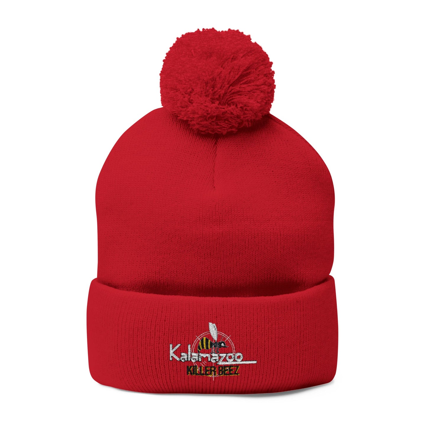 Killer Beez Embroidered Pom-Pom Knit Cap