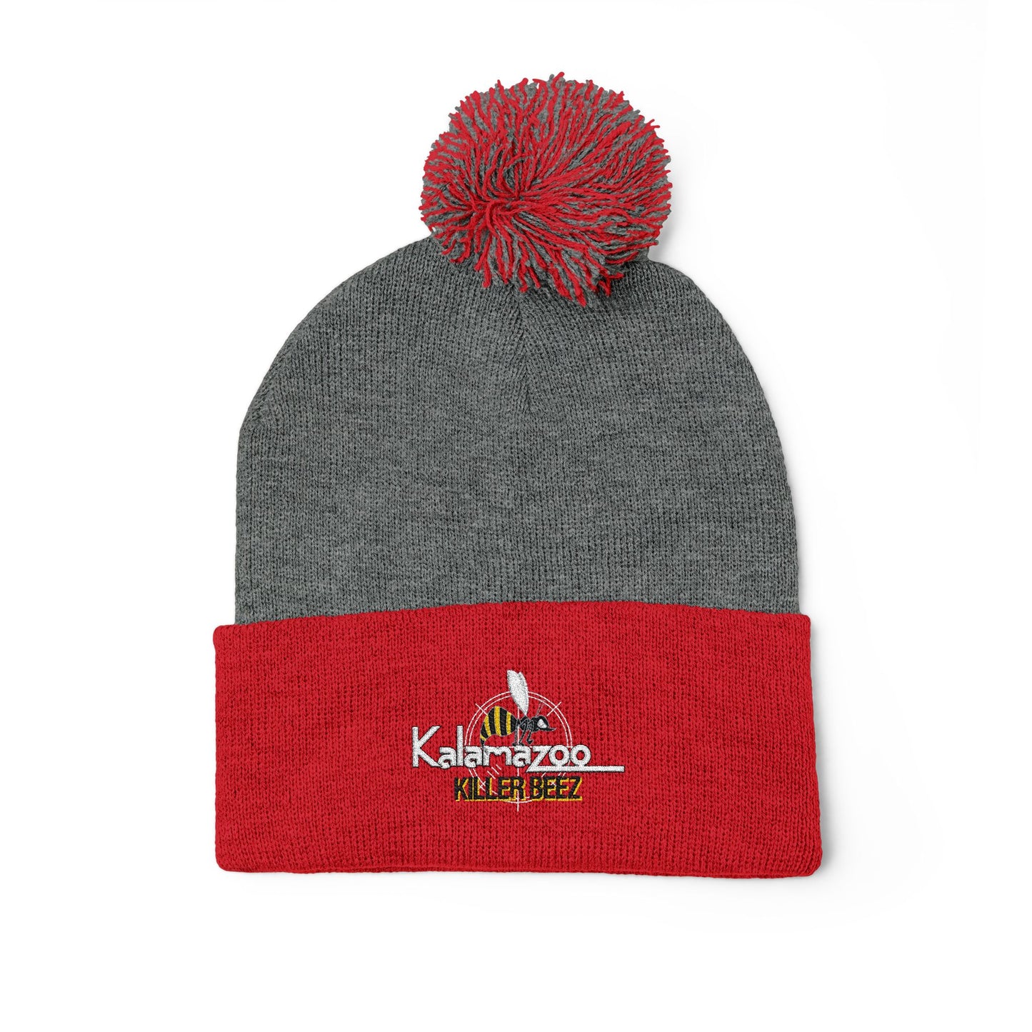 Killer Beez Embroidered Pom-Pom Knit Cap