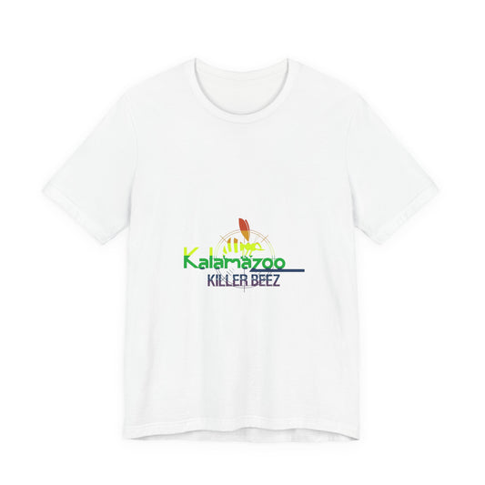 Kalamazoo Killer Beez Logo T‑Shirt — Retro Rainbow Bee Graphic Tee