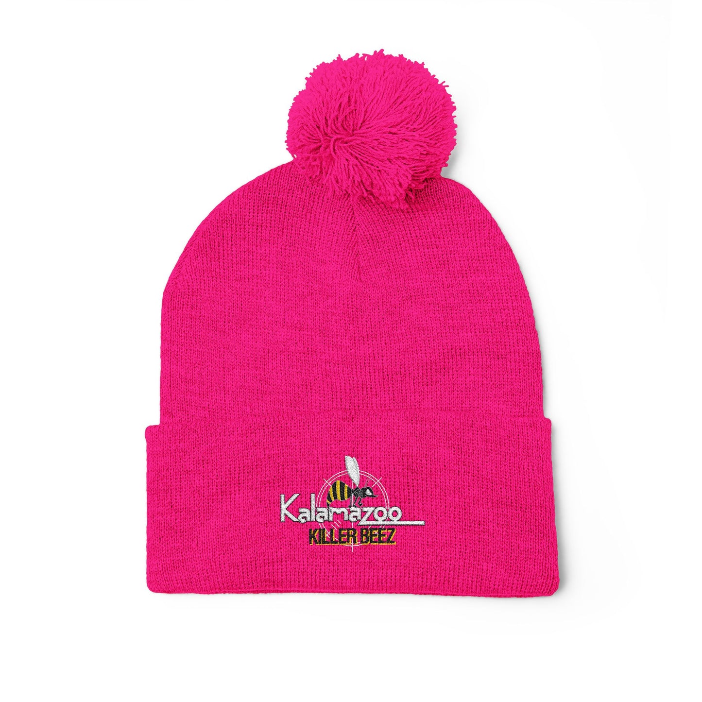 Killer Beez Embroidered Pom-Pom Knit Cap